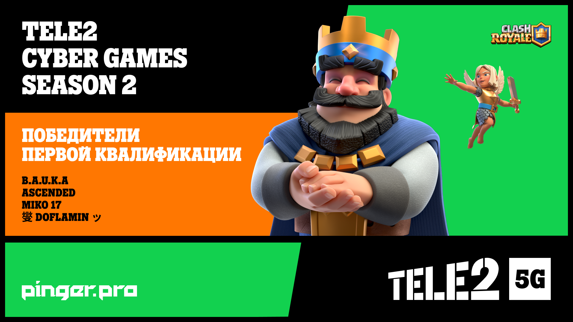 Результаты первой квалификации Tele2 5G Cyber Games по Clash Royale |  Pinger.Pro